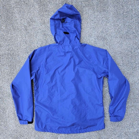 LL Bean Blue Hooded Raincoat Lightweight Outdoor Jacket Misses Womens Medium - Picture 15 of 16